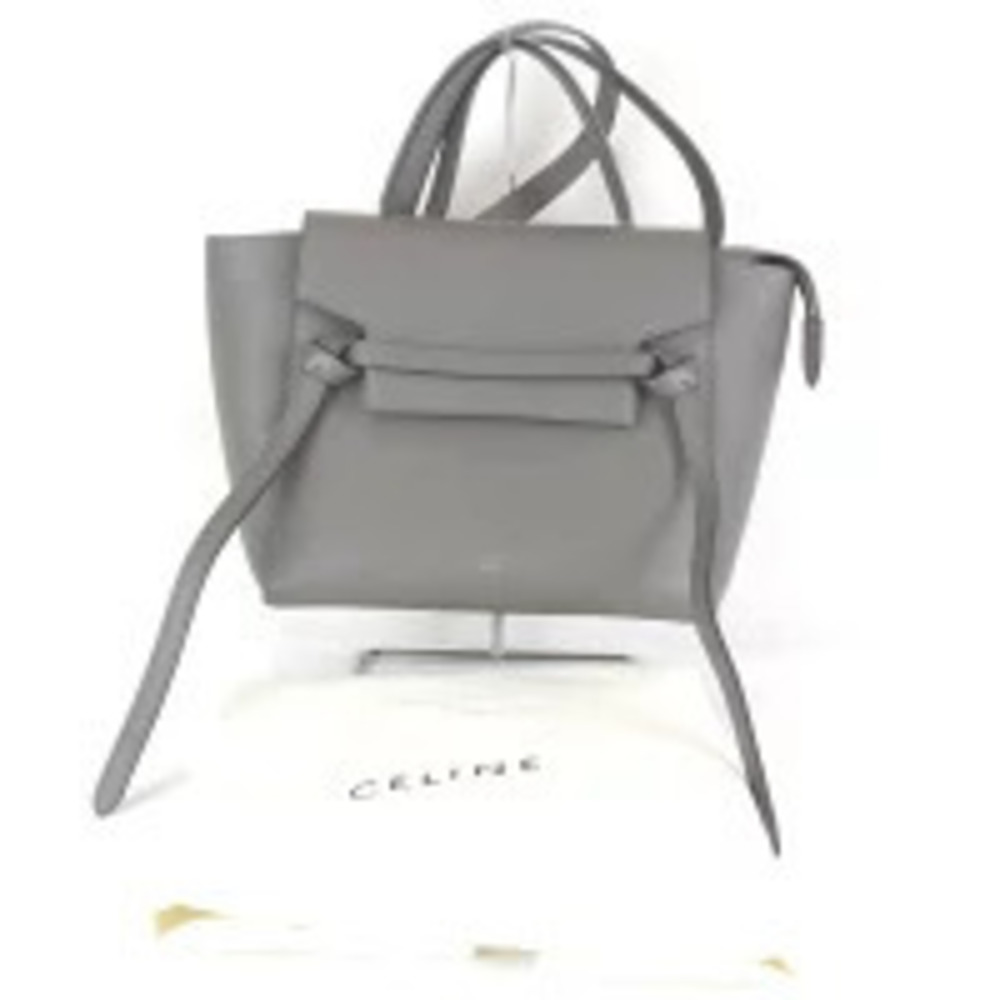 Celine Belt Body Waist Crossbody Bag Shoulder Leather Gray
